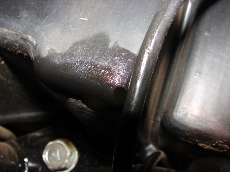the drain hole where it seems to be coming from
