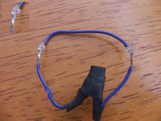 the LED's &amp;amp; the resistors/diode in heat shrink tubing