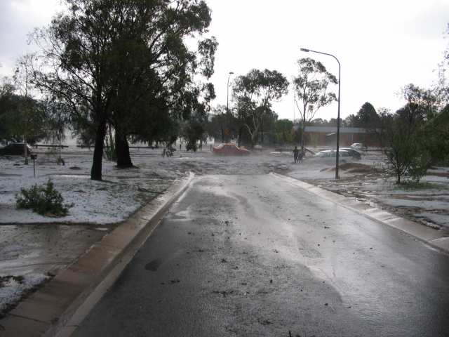 Looking towards the end of our street...our only way out in the car