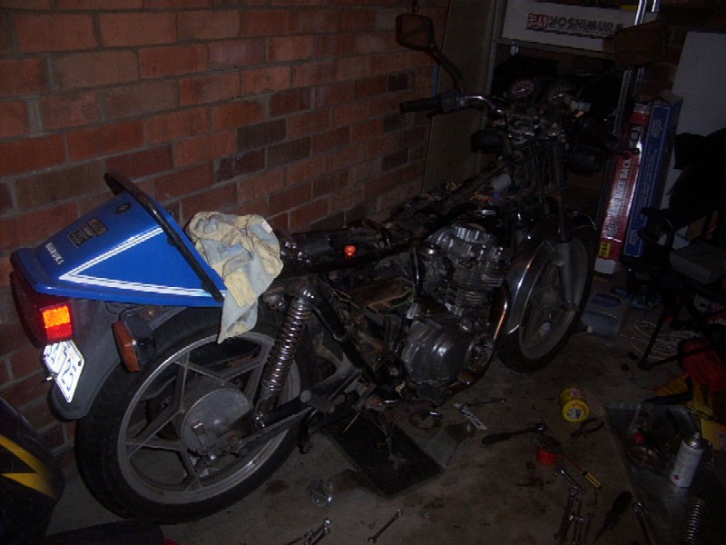 Naked naked bike and trying to figure wtf is wrong with it.