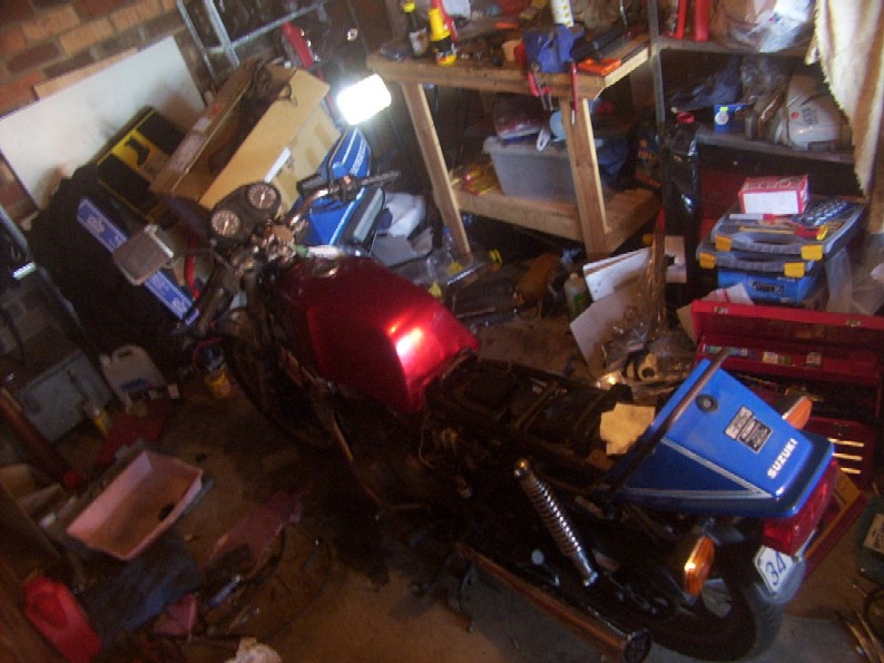 the entire bike, including the temporary tank. The original is in the background waiting to get redone.