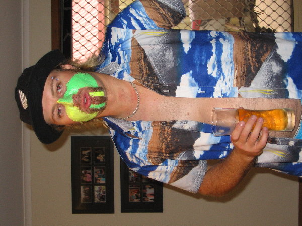 only a little bit pissed..this was early when i had a shirt!!