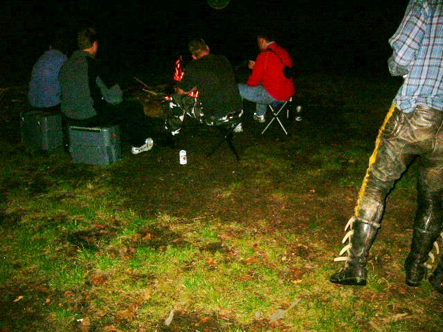 Cant see the Kwaka in the background for the dark but the boys having cans around the fire at Anglers says it all really.