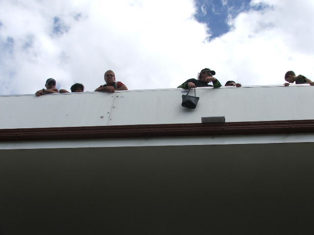 Can you make out who that nice young man up there??  He looks very relaxed...
