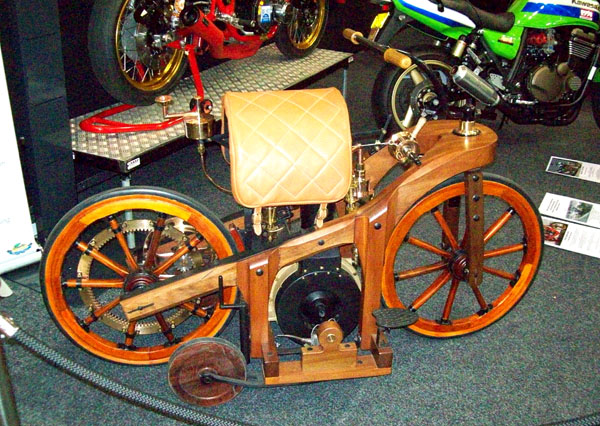 Worlds First Motorcycle - bit wooden
