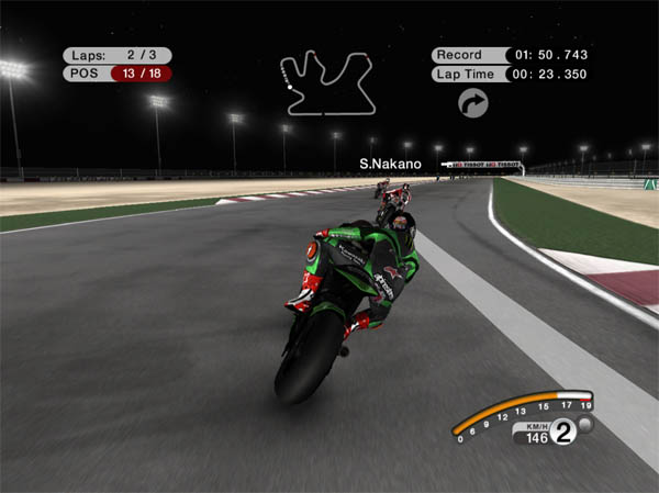 A screenshot of the Kwaka bike (using Hopkins as a rider).  This is a night race (hence you can tell its 2008)