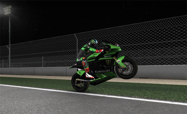 Ofcourse you can do wheelies. You can even pause the game to take photos from any angle. (I know, its a gimmick, but still).