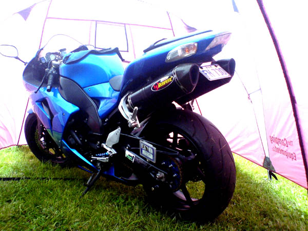 Bluey in my tent at Trackside MotoGP 08