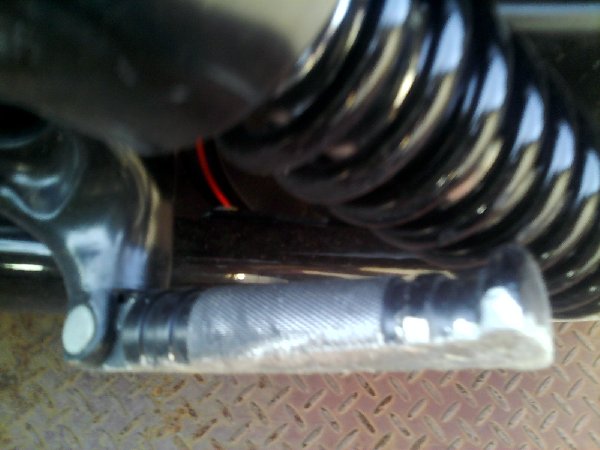 rear pillion peg - ground in half, literally