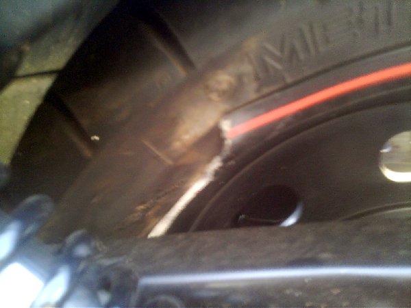 cracked n broken rear rim