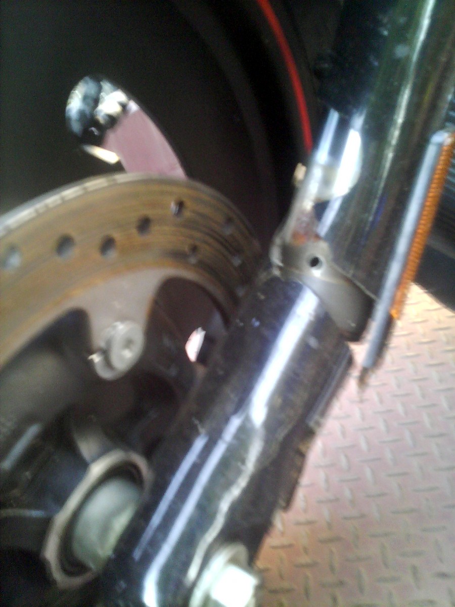 broken front fork
