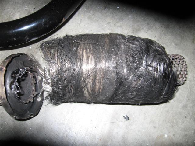 broken internal tube and fibreglass packing