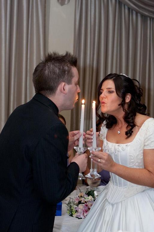 Just before cutting the cake