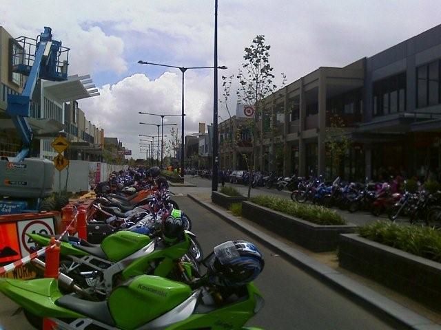 Kawasaki green was in short supply... Both of the green bikes were parked in one spot to make it appear like there were more!