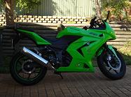 my green machine crash nobs, k&N air filter , rim sticker on rear,