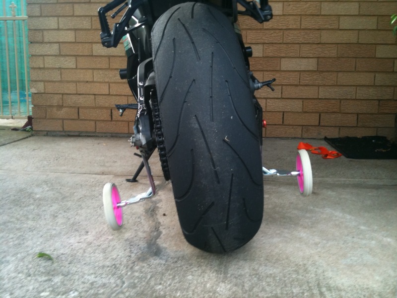 190 on a 180 rim, oh, and training wheels
