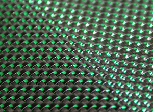 Reflective green carbon fibre