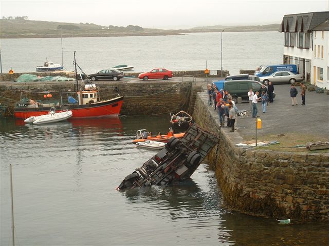 5. I could have sworn I set the brakes on that truck!<br />Time to get a Bigger Crane!
