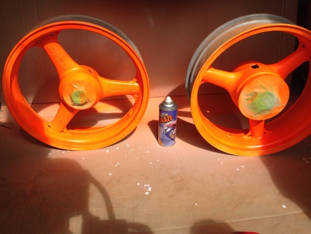 First light coat of blaze orange plasti dip