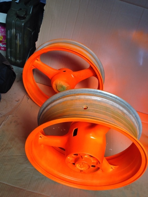 Second coat of blaze orange can empty