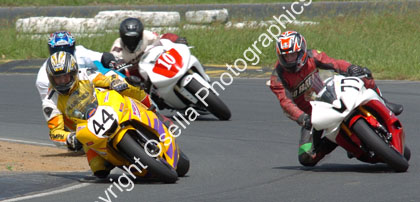 I was closing up on this group, when the guy on the blue bike with blue helmet....